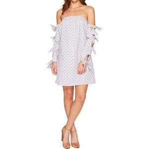 Cece Bardot Striped Polka Dot Pattern Dress